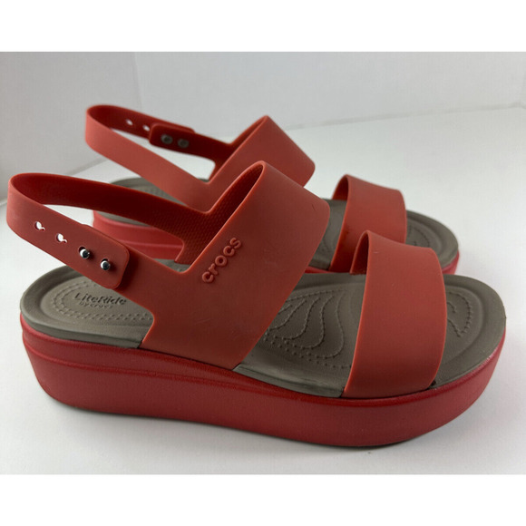 Crocs Brooklyn Low Wedge Platform Sandals Spicy Orange Women's Shoe Size 8 - Picture 7 of 11